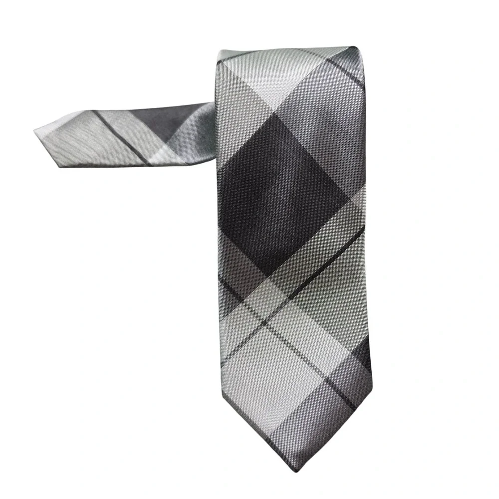 NWT Necktie Jos. A. Bank OS‎ Mens Grey Plaid Silk 1906 Collection